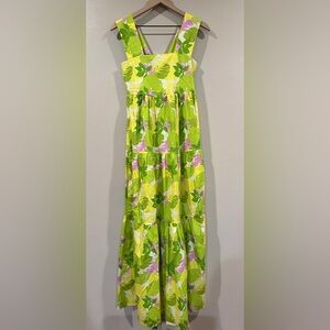 Sofia Italian Floral Green and Pink Women's Dress One Size